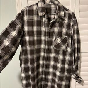 LA MIEL Brown and White Plaid button up Shirt